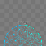 蓝色渐变科技感网络连接地球