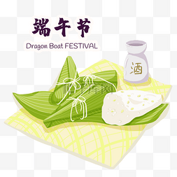 福袋粽子粽叶图片_端午节中国传统节日