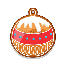 饼干球图片_姜饼饼干球圣诞快乐糖果插图姜饼
