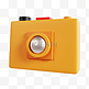 3DC4D立体儿童节玩具黄色相机