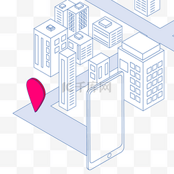 科技感城市线条图片_线性城市线描手机