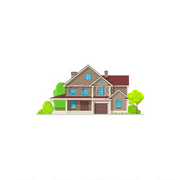 矢量图标房屋图片_房屋和住宅建筑、别墅大厦或乡村