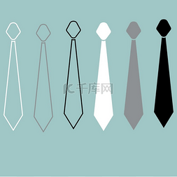 领带或领结路径和平面样式图标。