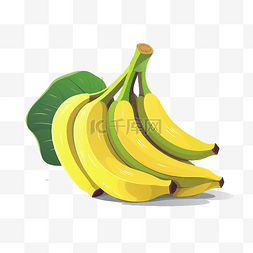 夏季扁平卡通风一捆香蕉