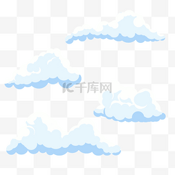 大自然天气白天气态蓝色卡通云朵