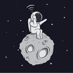 月球上的宇航员图片_宇航员通过手机拨打电话。宇航员