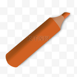 抽象几何图形橙色水彩笔