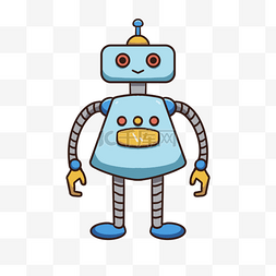 蓝色的机器人图片_可爱的机器人形象