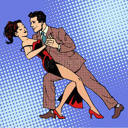 卡通华尔兹图片_男人和女人跳舞华尔兹或探戈