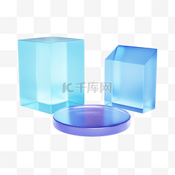 3D立体玻璃质感几何