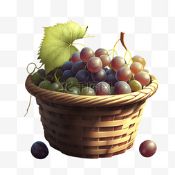 葡萄篮子图片_水果果篮葡萄篮子