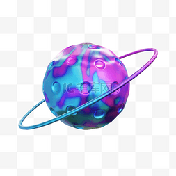 圆球金属图片_3DC4D立体酸性渐变星球