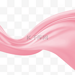 粉色丝带背景图元素丝绸