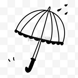创意黑白单色涂鸦手持雨伞