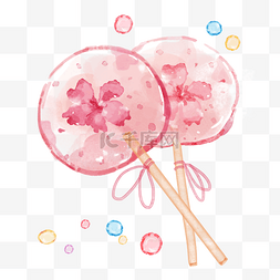 食物手图片_春日限定粉色樱花棒棒糖