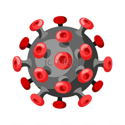 Coronavirus 分子 Covid-19 的图标。