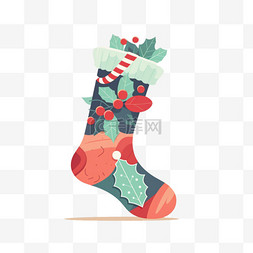 圣诞礼物袜扁平风节日装饰圣诞节