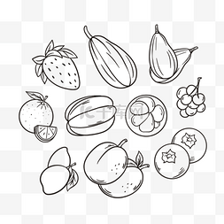 蔬果底部图片_水果涂鸦卡通有机蔬果图案
