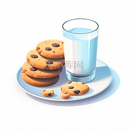 曲奇饼干图片_一杯牛奶与曲奇饼干