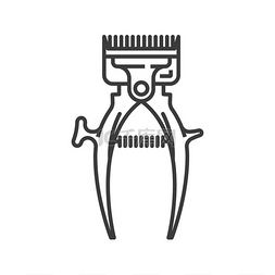理发的图片_理发器独立复古切割工具轮廓图标