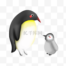 南极海硅藻泥图片_亲子动物企鹅