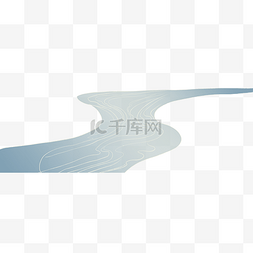 中国风河流描线