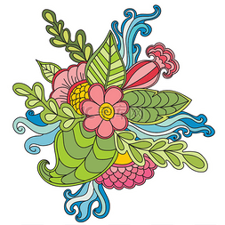 民族卡图片_手绘制艺术民族装饰图案花卉框架
