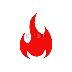 长标签图片_火篝火孤立矢量图标红色火焰燃烧