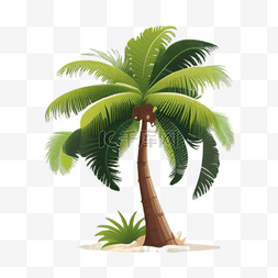 扁平风昔日装饰椰子树