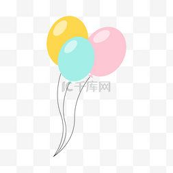 气球飞空绳子图片绘画创意