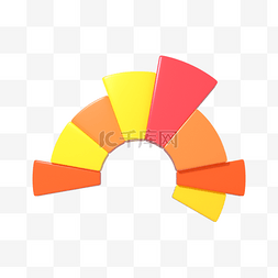 统计信息图标图片_3d橘色统计饼状图