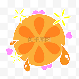 黄色橘色背景图片_橙子水果平面卡通水彩图片