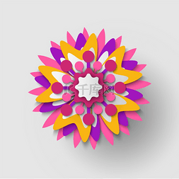 紫色缤纷图片_春天的花矢量用纸折纸和特殊的繁