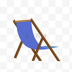 沙滩椅元素图片_矢量扁平沙滩椅