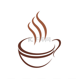热腾腾的香气图片_咖啡或茶符号隔离热气腾腾的杯子