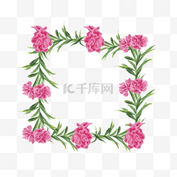 水彩夹竹桃花卉植物边框
