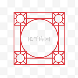 中国风格木制红色边框