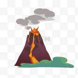 火山熔浆图片_卡通风格火山爆发