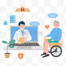 医疗服务指示标识图片_在家享受医疗服务互联网智慧医疗