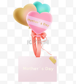 少女气球图片_母亲节气球和卡片文字