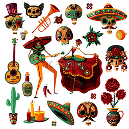 墨西哥节日的固定、民族音乐和舞