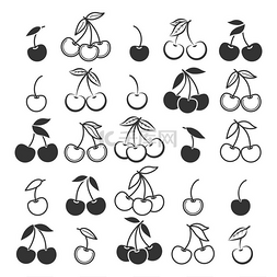 黑色的果实图片_樱桃图标系列樱桃色图标成熟的新