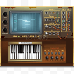 复古音乐界面和元素