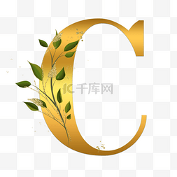 叶子字母图片_浪漫婚礼金枝树叶字母c