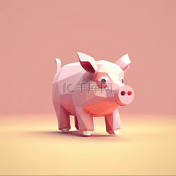 3d卡通动物元素猪