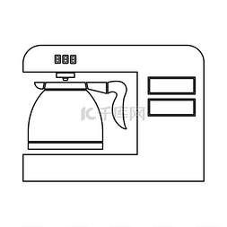 设备制造商图片_咖啡机，咖啡机黑色图标。