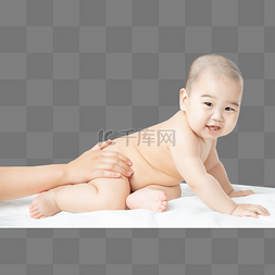 婴儿室内图片_学爬期婴儿床上坐着
