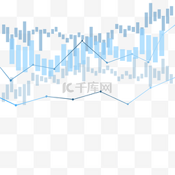 上升下降蓝色图片_股票k线图上升趋势市场投资蓝色