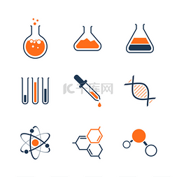 化学简单矢量图标集