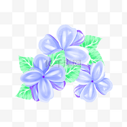 蓝紫色油画棒花卉